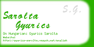 sarolta gyurics business card